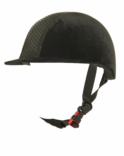 Jazdecká prilba sametová HKM, nastaviteľná veľkosť 59-62cm