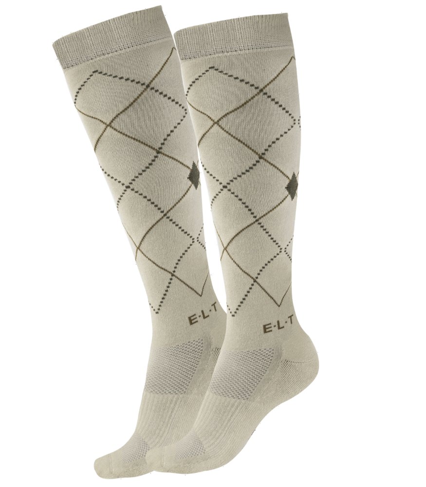 Jazdecké podkolienky Argyle, ELT – béžovo-sivá