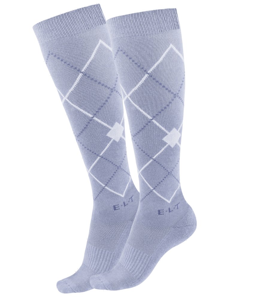 Jazdecké podkolienky Argyle, ELT – modro-sivá