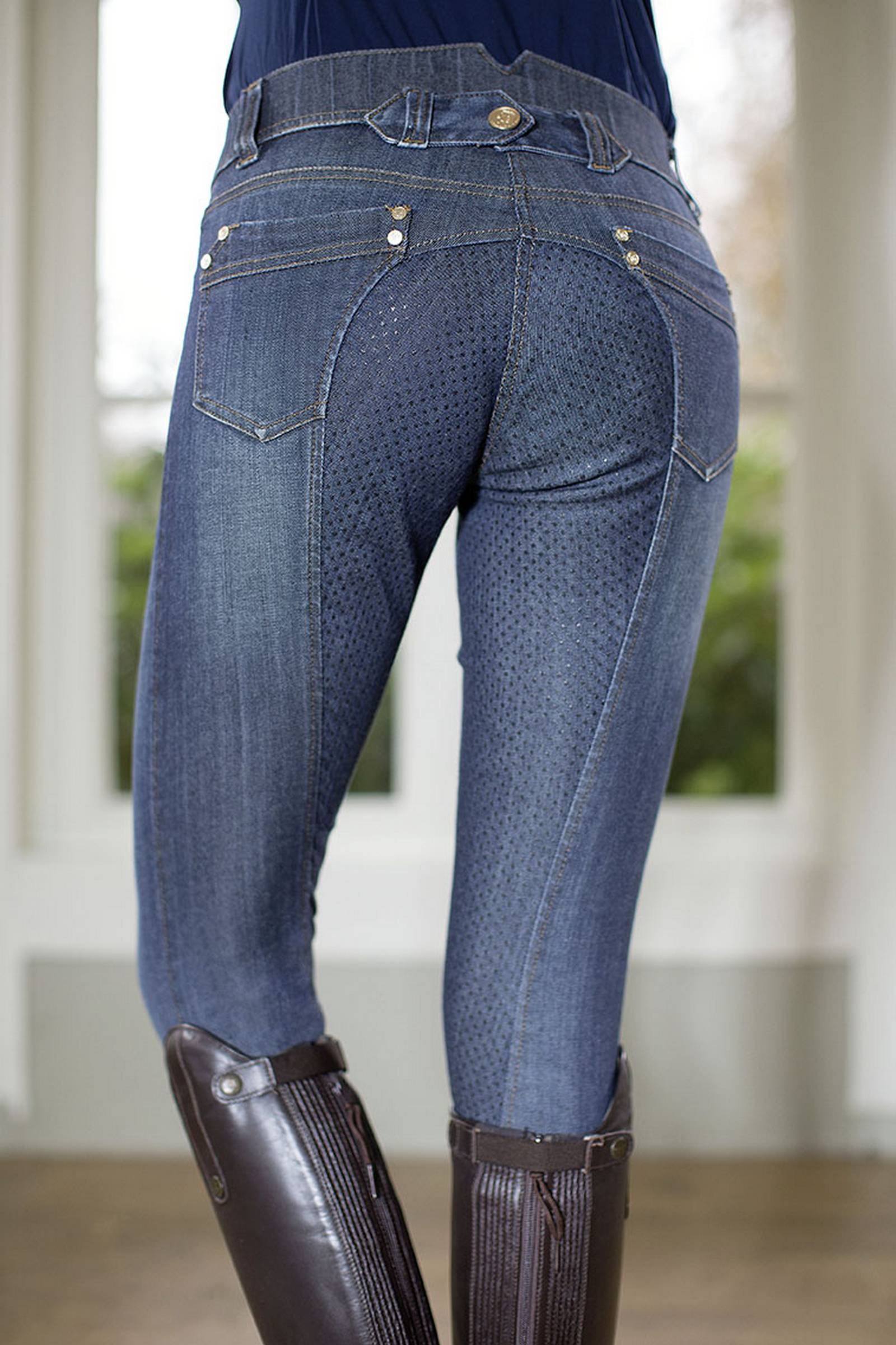 č.44 výpredaj - Rajtky ROMA DENIM, 3/4 silikon, Lauria Garrelli